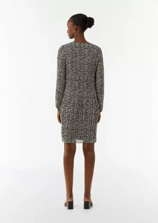 Comma, Leopard Chiffon Dress Beige
