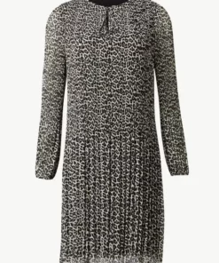 Comma, Leopard Chiffon Dress Beige