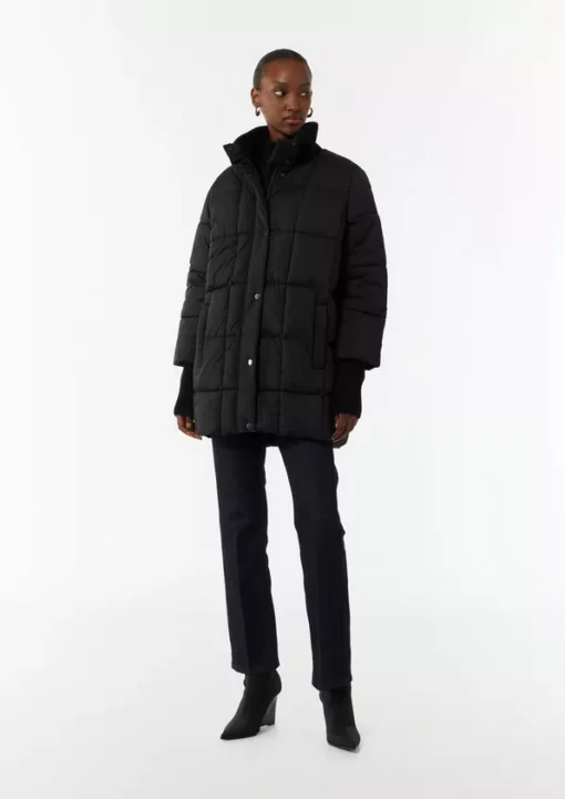 Comma, Quilted Coat Black