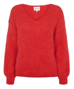 American Dreams Milana LS Alpaca Pullover Lipstick Red