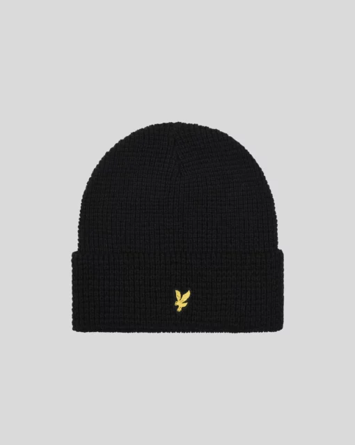 Lyle & Scott Waffle Beanie Jet Black