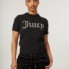 Juicy Couture Diamante Jewel Logo Girlfriend T-shirt Black