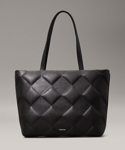 Calvin Klein Diamond Quilt Medium Shopper Black