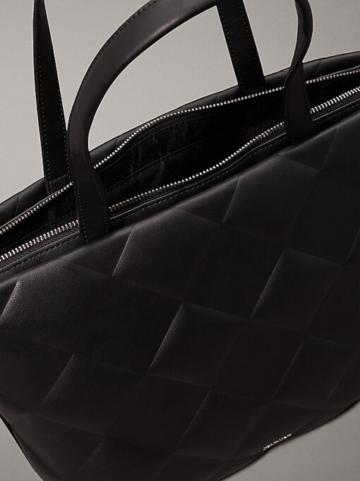 Calvin Klein Diamond Quilt Medium Shopper Black