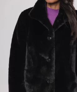 Rino & Pelle Nonna Faux Fur Coat Black