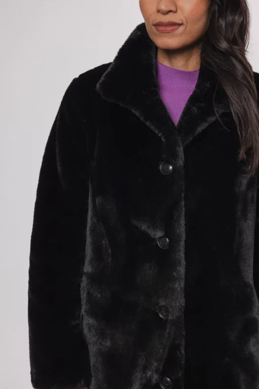 Rino & Pelle Nonna Faux Fur Coat Black