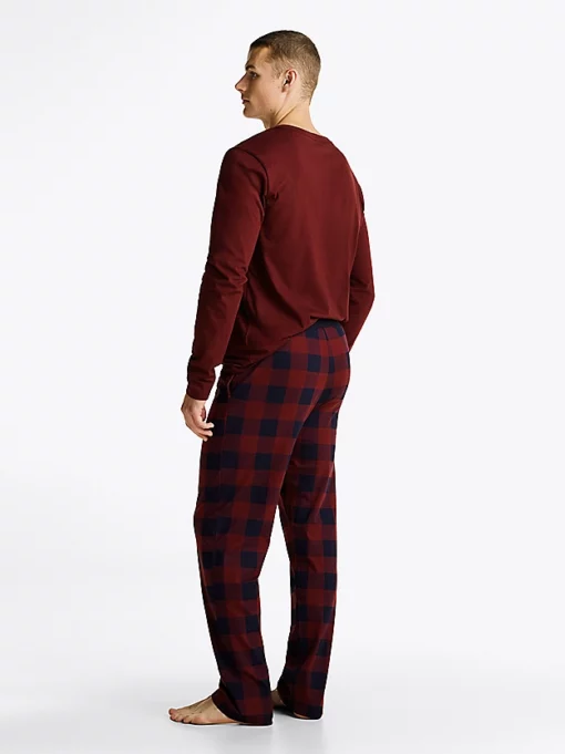 Tommy Hilfiger Original Jersey Pyjama Pants Buffalo Check Deep Rouge