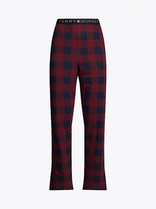 Tommy Hilfiger Original Jersey Pyjama Pants Buffalo Check Deep Rouge