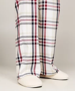 Tommy Hilfiger Flannel Pyjama + Slippers Set Heritage Check Ivory