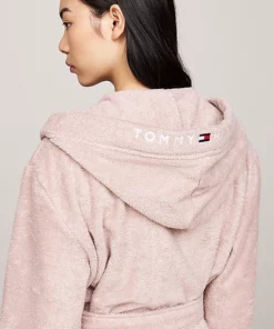Tommy Hilfiger Original Logo Embroidery Hooded Bathrope Balanced Beige