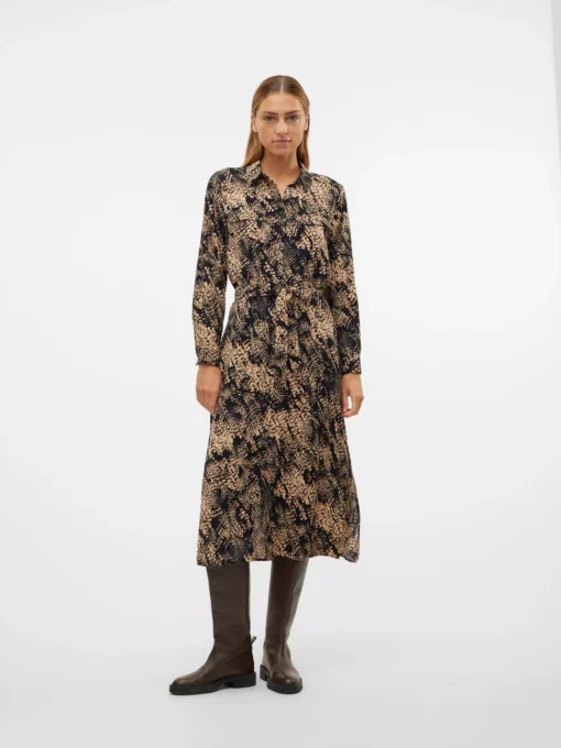 Vero Moda Ofreya 7/8 Shirt Dress Brown