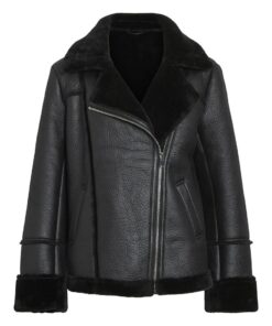 Vila Avi Fake Leather Jacket Black
