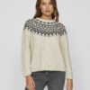 Vila Ejla Jaquard Knit Top Super Light Natural Melange