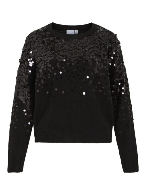 Vila Siquin Seguin Knit Top Black