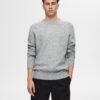 Selected Homme Rai Crew Neck Knit Light Grey Melange