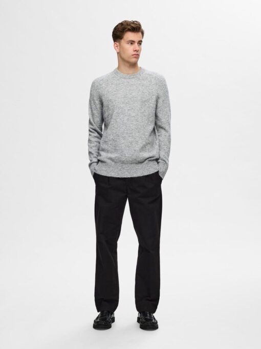 Selected Homme Rai Crew Neck Knit Light Grey Melange