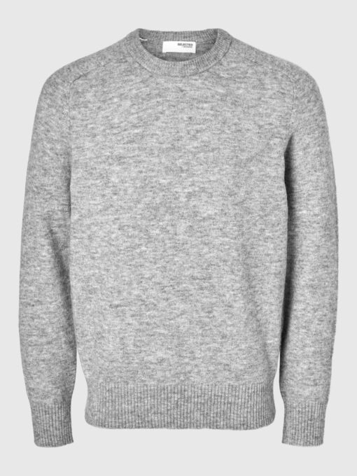 Selected Homme Rai Crew Neck Knit Light Grey Melange