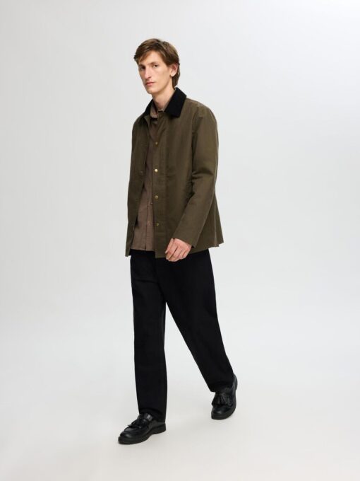 Selected Homme Walter Waxed Cotton Jacket Grape Leaf