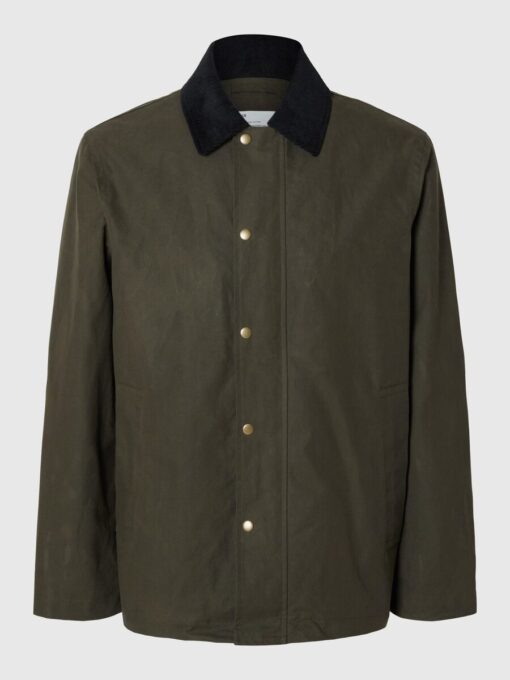 Selected Homme Walter Waxed Cotton Jacket Grape Leaf