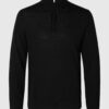 Selected Homme Tray Merino Half Zip Knit Black