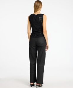 Selected Femme Malli Applique Top Black