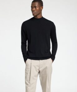 Selected Homme Tray Merino Mock Neck Knit Black