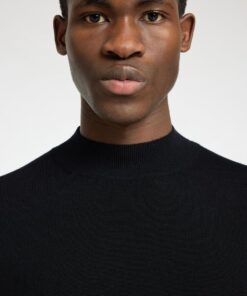 Selected Homme Tray Merino Mock Neck Knit Black
