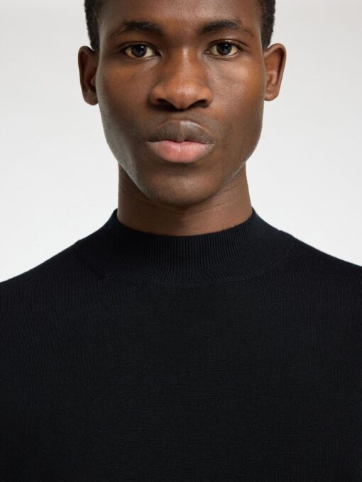 Selected Homme Tray Merino Mock Neck Knit Black