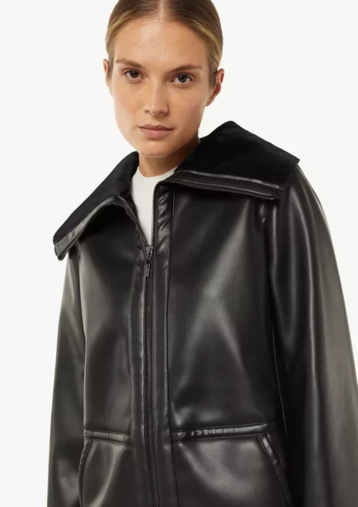 Comma, Faux Leather Jacket Black