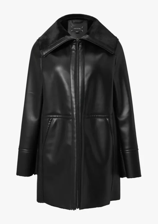 Comma, Faux Leather Jacket Black