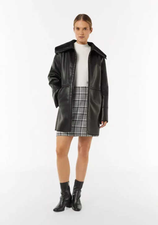 Comma, Faux Leather Jacket Black