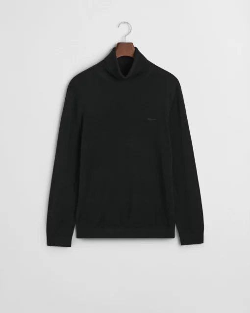 Gant Extrafine Merino Turtle Neck Jumper Black