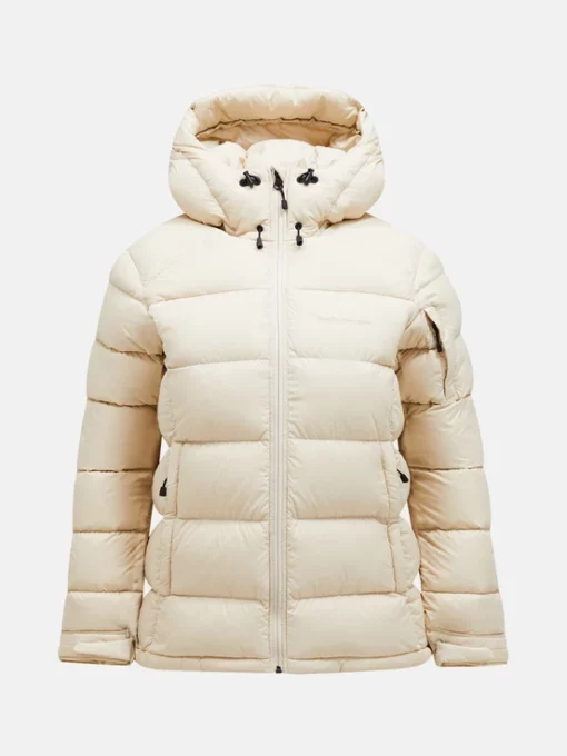 Peak Performance Frost Down Hood Jacket Women Sand Fog