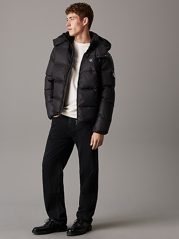 Buy Calvin Klein Hooded Down Puffer Jacket Black Scandinavian Fashion Store