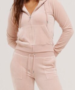 Juicy Couture Classic Velour Robertson Zip Hoodie Rose Dust