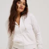 Juicy Couture Classic Velour Robertson Zip Hoodie Gold Oatmeal Marl