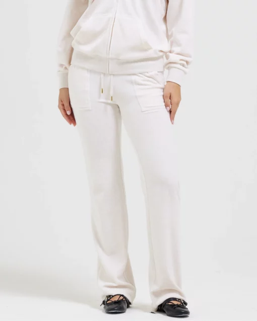 Juicy Couture Classic Velour Del Ray Pant Gold Oatmeal Marl