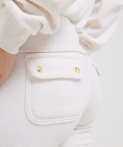 Juicy Couture Classic Velour Del Ray Pant Gold Oatmeal Marl