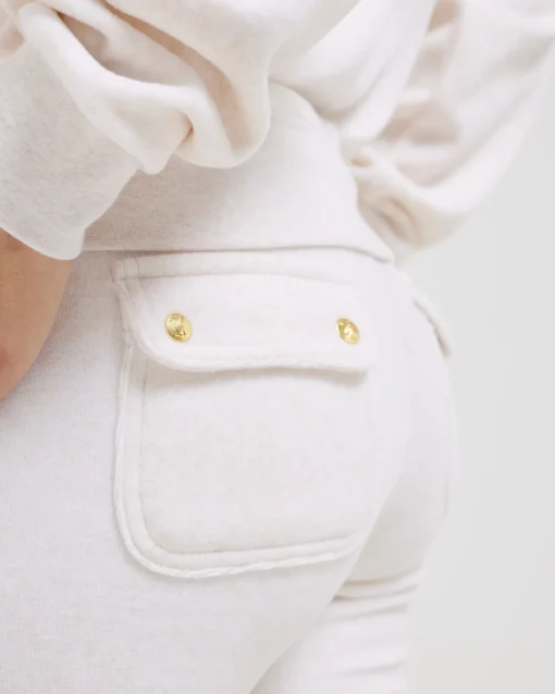 Juicy Couture Classic Velour Del Ray Pant Gold Oatmeal Marl