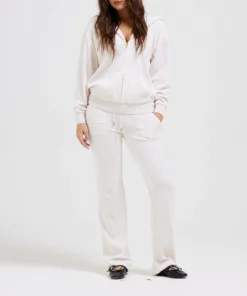 Juicy Couture Classic Velour Del Ray Pant Gold Oatmeal Marl