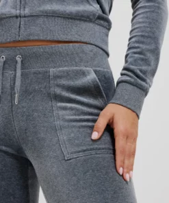 Juicy Couture Classic Velour Del Ray Pant Charcoal Marl