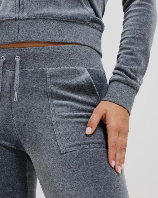 Juicy Couture Classic Velour Del Ray Pant Charcoal Marl