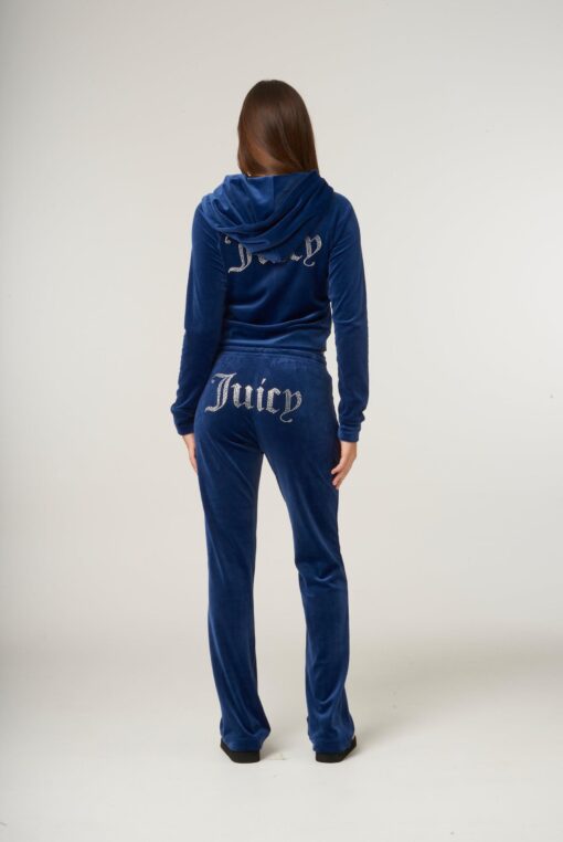 Juicy Couture Tina Classic Velour Track Pant Blue Depths