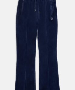 Juicy Couture Tina Classic Velour Track Pant Blue Depths