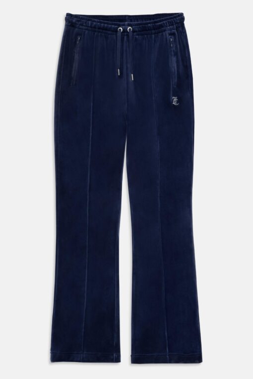 Juicy Couture Tina Classic Velour Track Pant Blue Depths