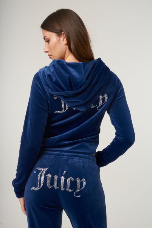 Juicy Couture Tina Classic Velour Track Pant Blue Depths