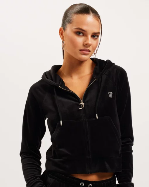 Juicy Couture Classic Velour Madison Hoodie Black