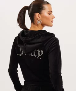 Juicy Couture Classic Velour Madison Hoodie Black