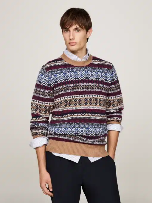 Tommy Hilfiger Fair Isle Wool Rich Jumper Safari Canvas/Multi