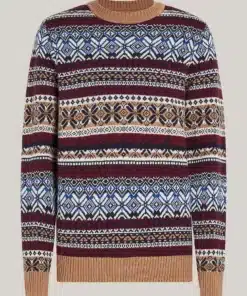 Tommy Hilfiger Fair Isle Wool Rich Jumper Safari Canvas/Multi